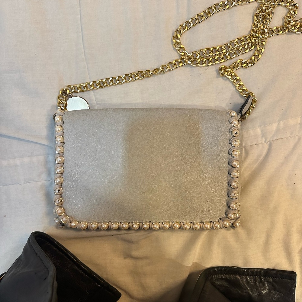 Pearl Leather Crossbody
